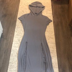 Fashion Nova Grey Blue Cutout hoodie dress Size Small